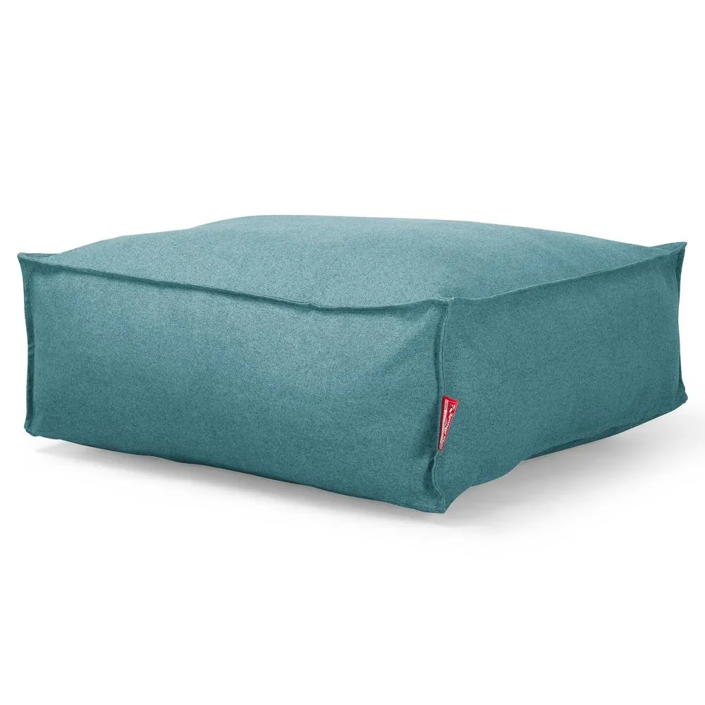 CloudSac 250 Memory Foam Ottoman Pouf - Interalli Wool Aqua