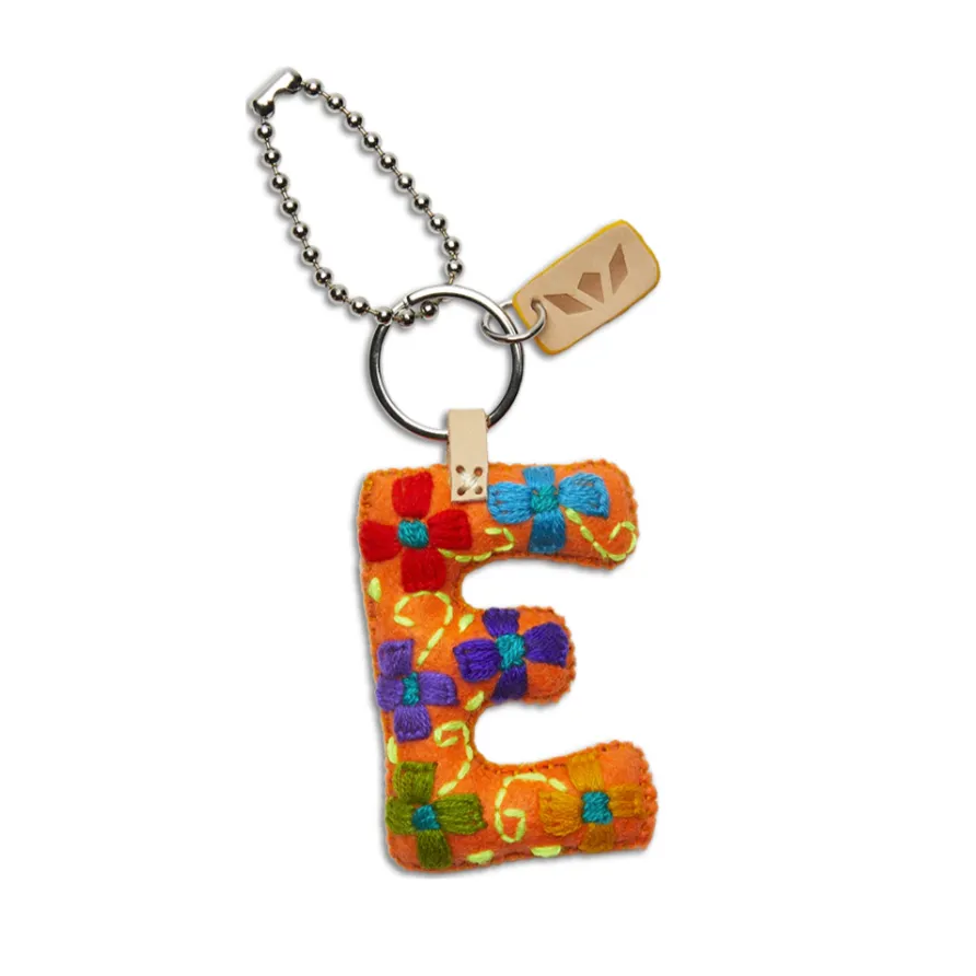 Consuela Orange Felt "E" Charm