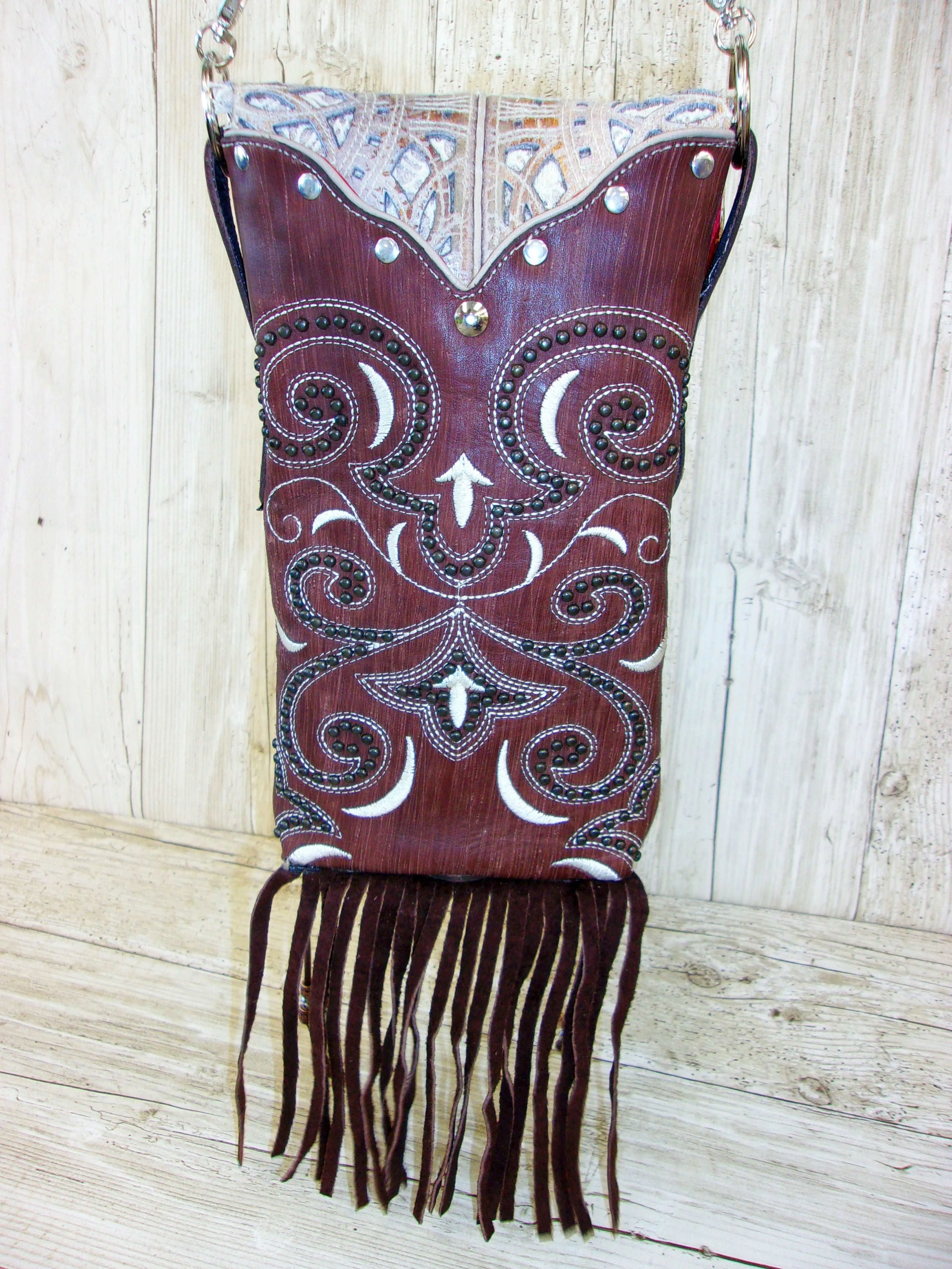 Cowboy Boot Crossbody Fringe Hipster Bag HP914