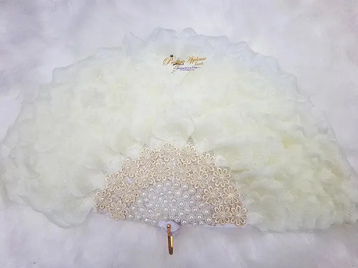 Cream Simple Bridal wedding African Traditional engagement hand fan