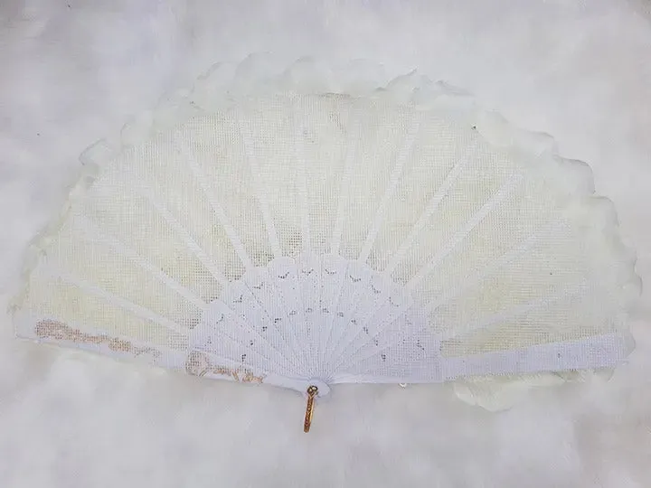 Cream Simple Bridal wedding African Traditional engagement hand fan