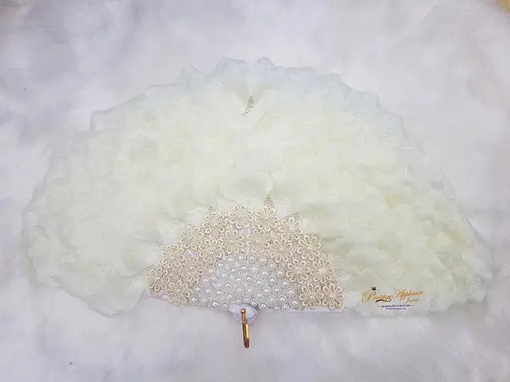 Cream Simple Bridal wedding African Traditional engagement hand fan