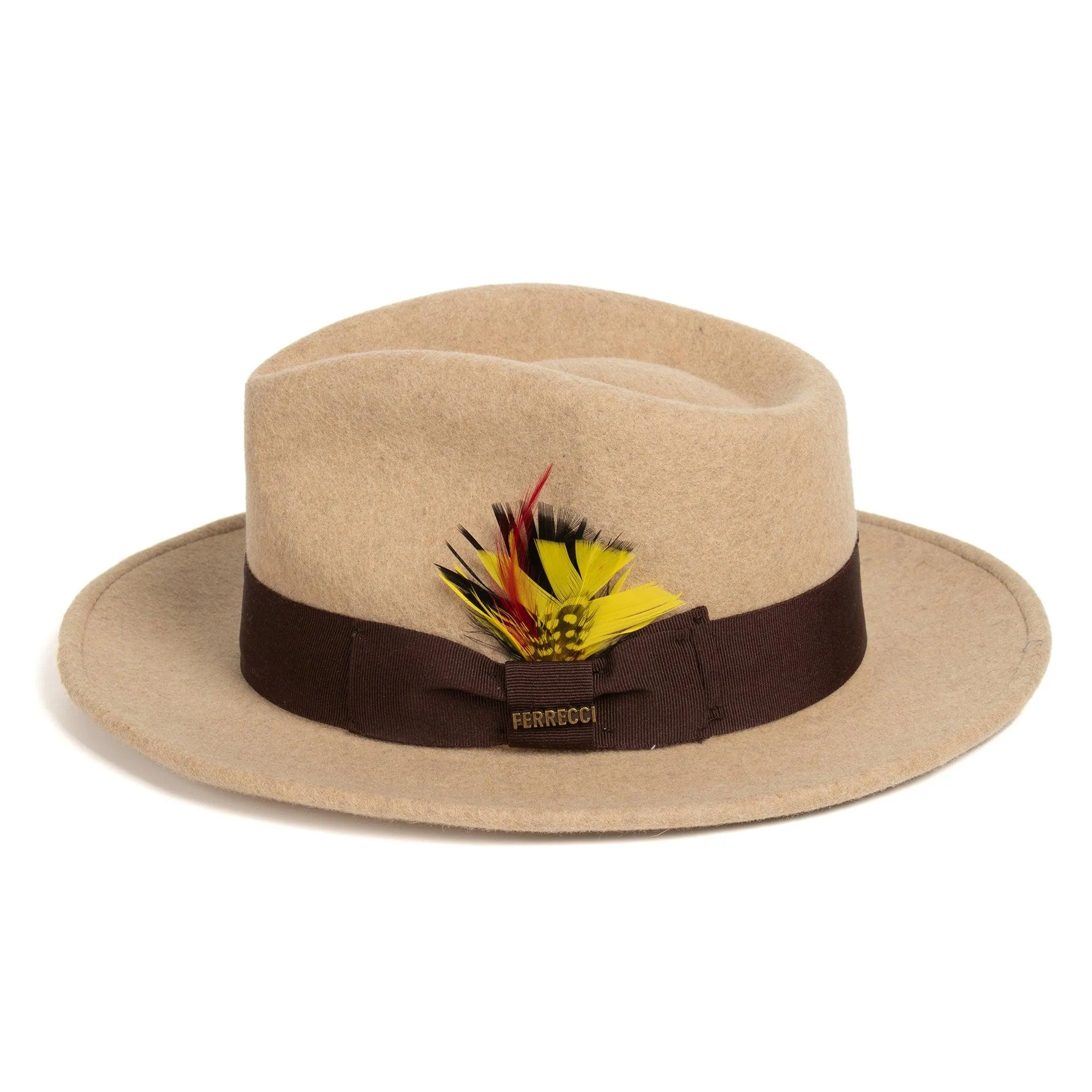 Crushable Beige Melange 100% Australian Wool Fedora Hat