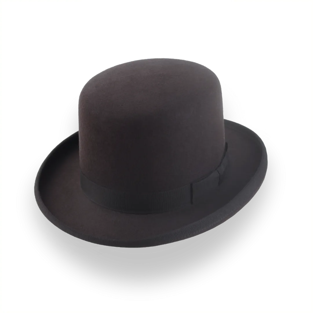 Dark Chocolate Brown Square Top Bowler Hat in Fur Felt | The Oddjob