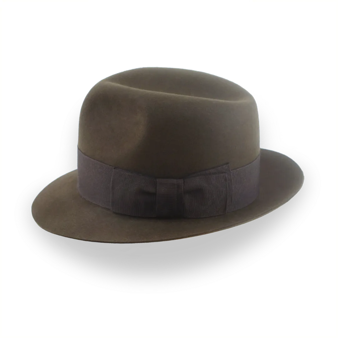 Dark Olive Mens Trilby Hat in Premium Beaver Felt | The Odyssey