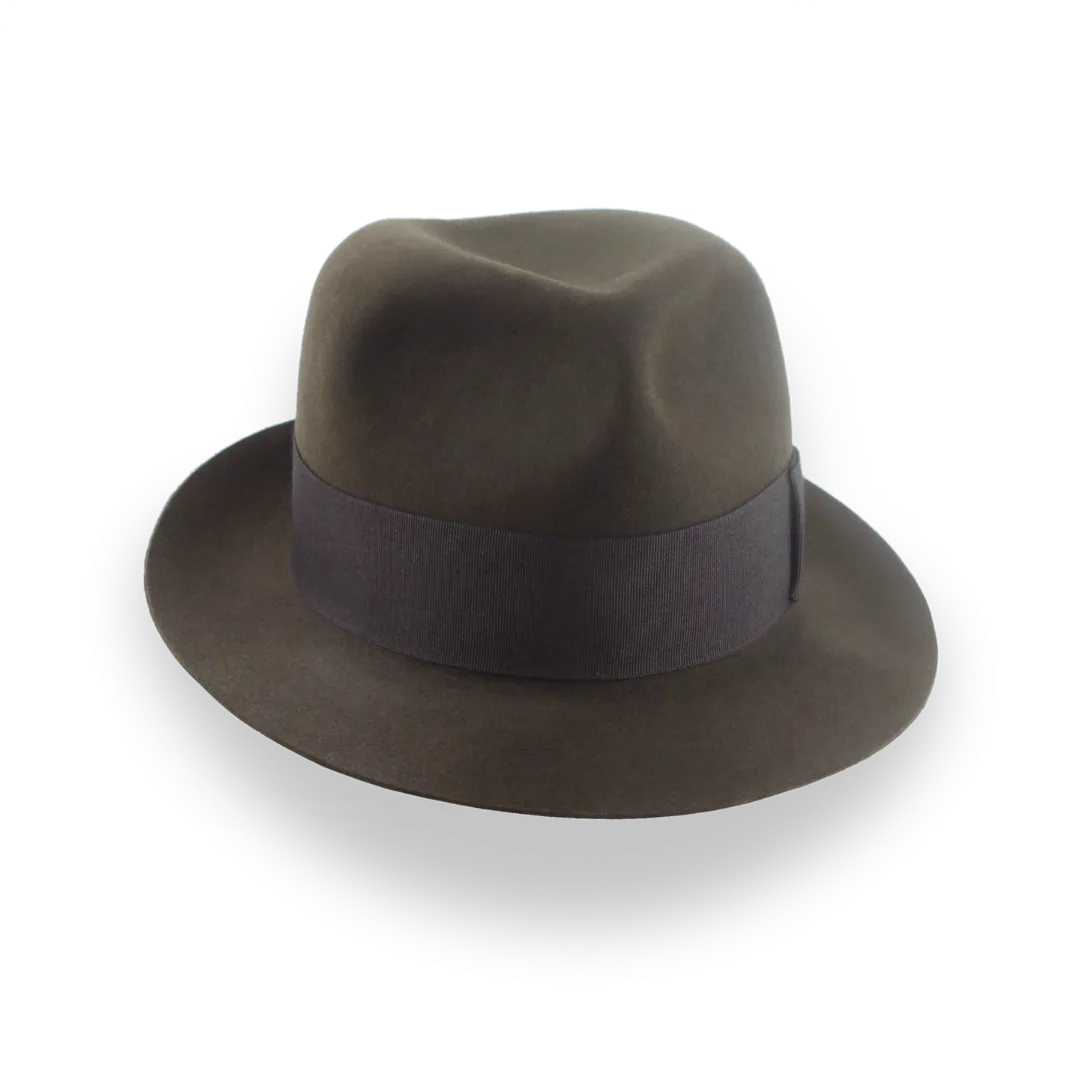 Dark Olive Mens Trilby Hat in Premium Beaver Felt | The Odyssey