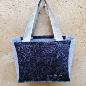 Dark Paisley - Recycled Felt Teacher Bag