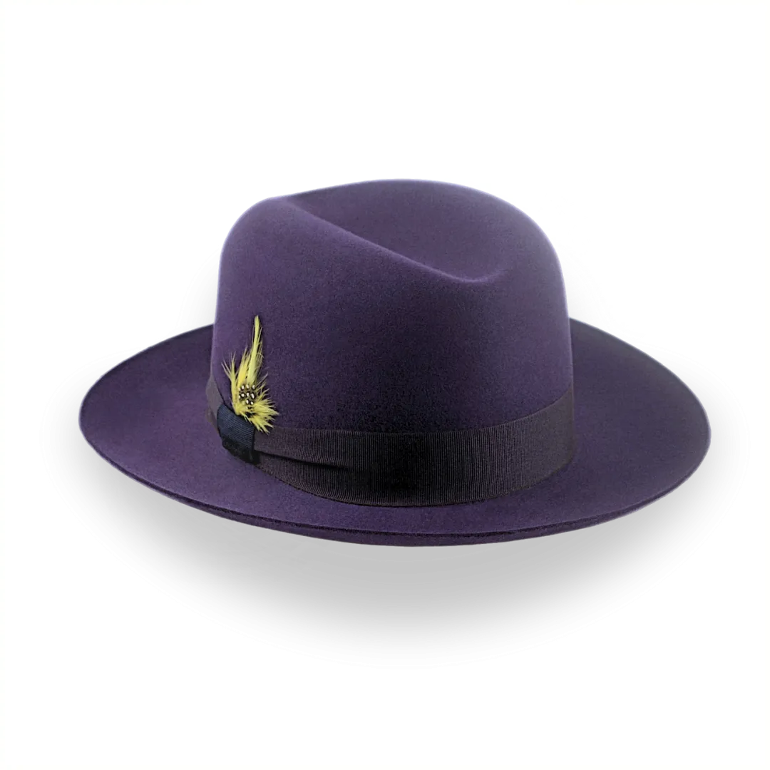 Dark Purple Fur Felt Fedora For Men | The Tobin