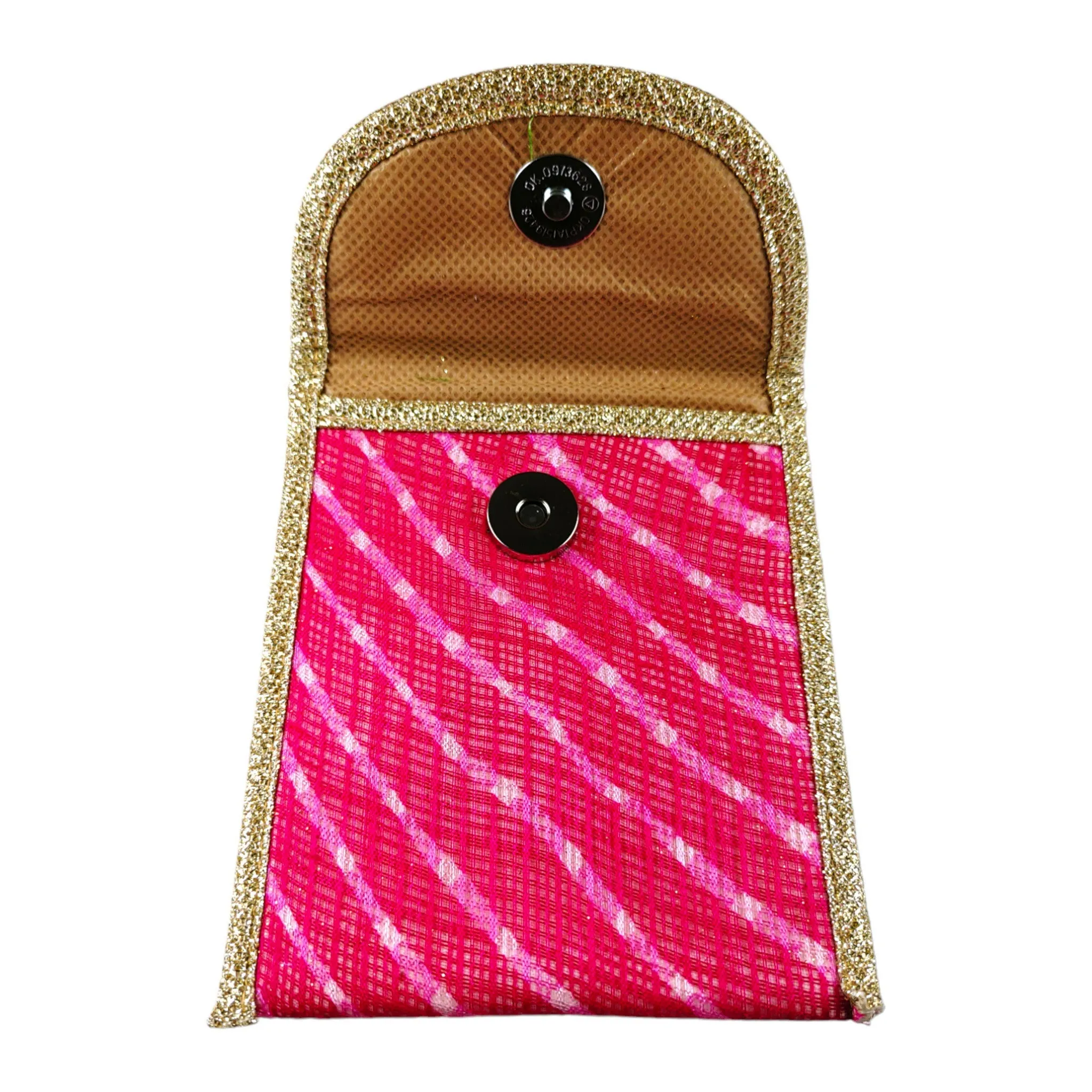 Decorative Glittery Lehriya Pocket with Zari Border Gift Bag / Pouch