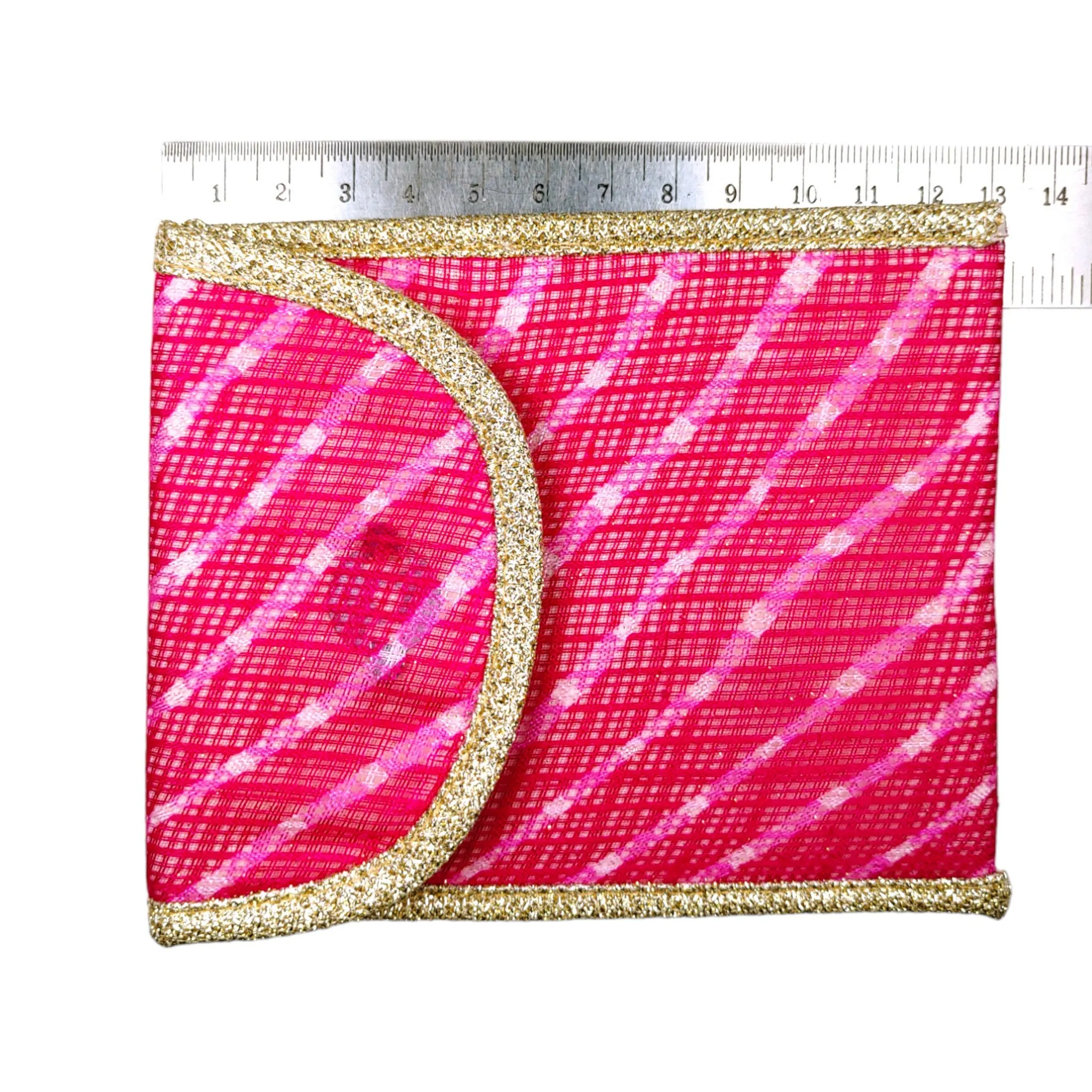 Decorative Glittery Lehriya Pocket with Zari Border Gift Bag / Pouch