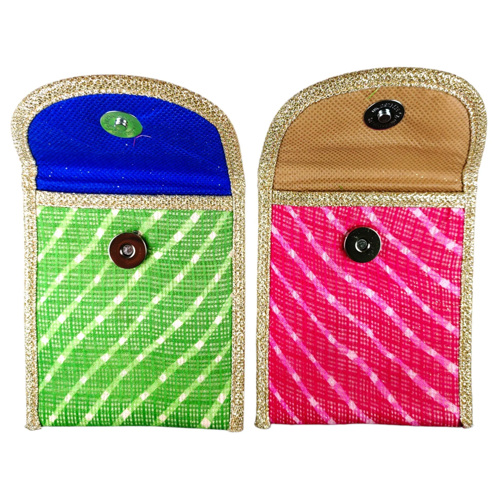 Decorative Glittery Lehriya Pocket with Zari Border Gift Bag / Pouch