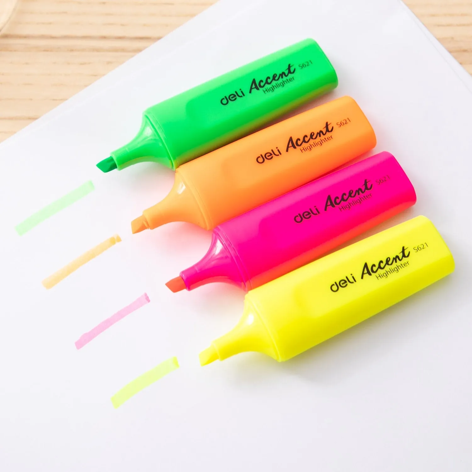 Deli Highlighter Chisel 1-5mm 4 Colours