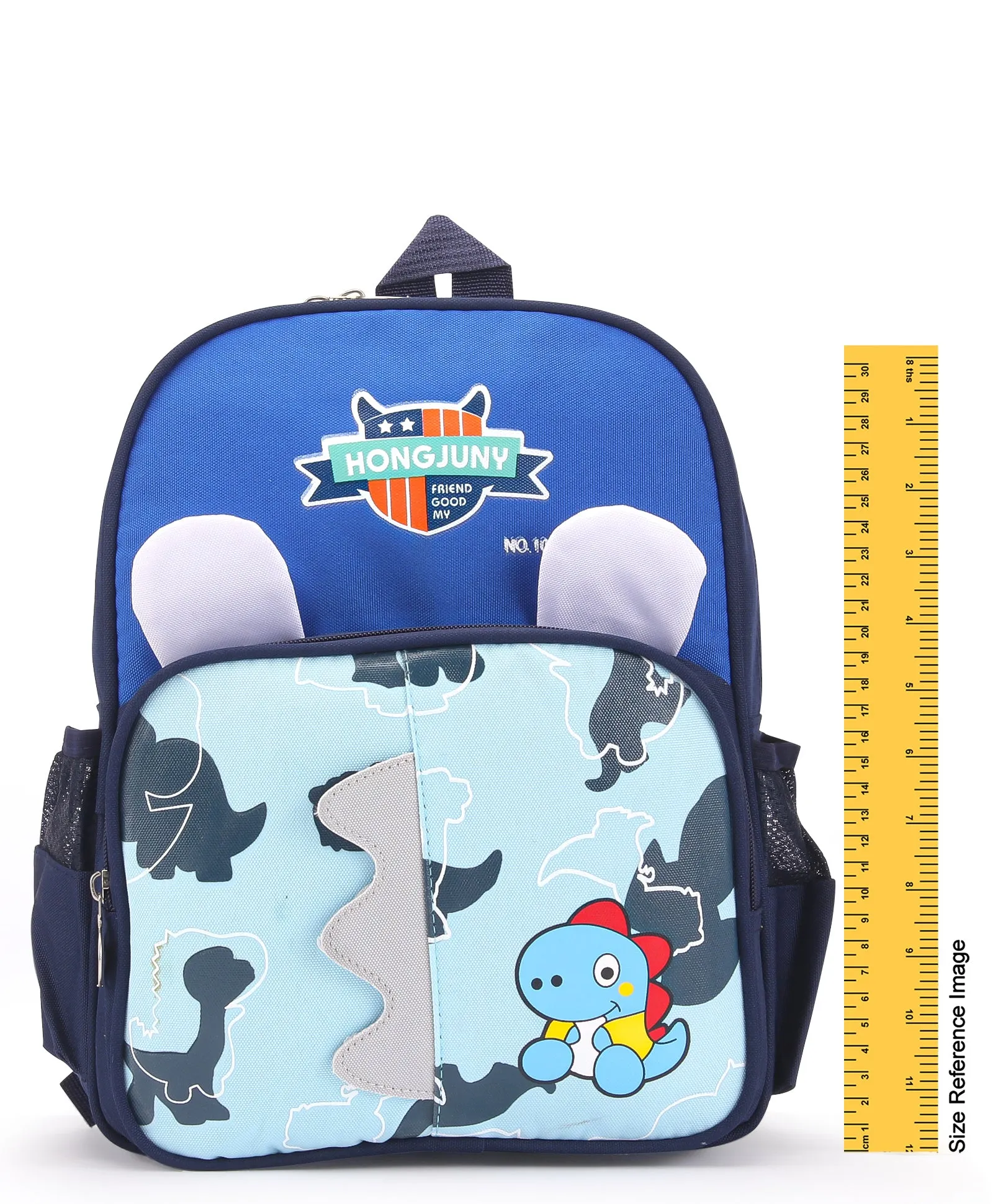 Dinosaur Pint Double Pocket Backpack - Blue