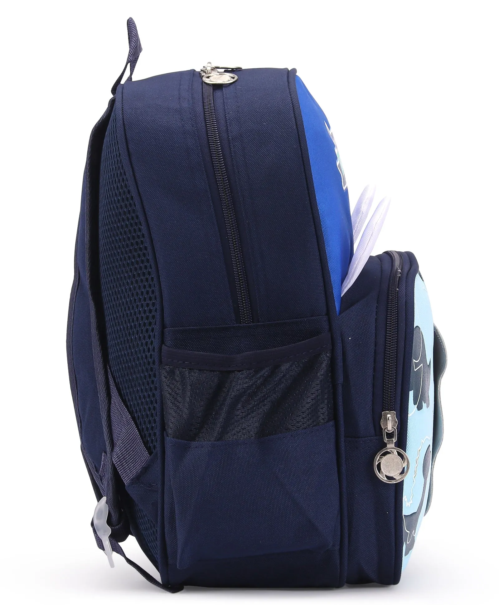 Dinosaur Pint Double Pocket Backpack - Blue