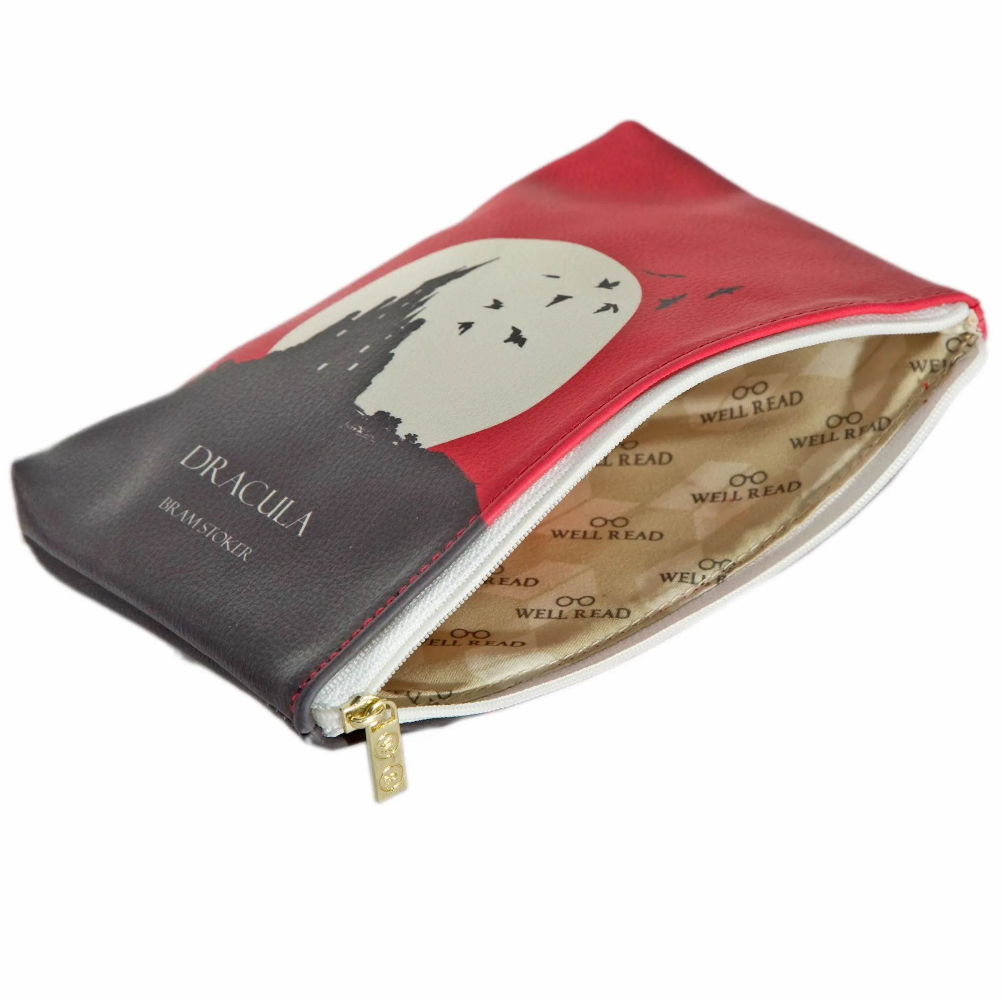 Dracula Moon Red Book Pouch Purse Clutch