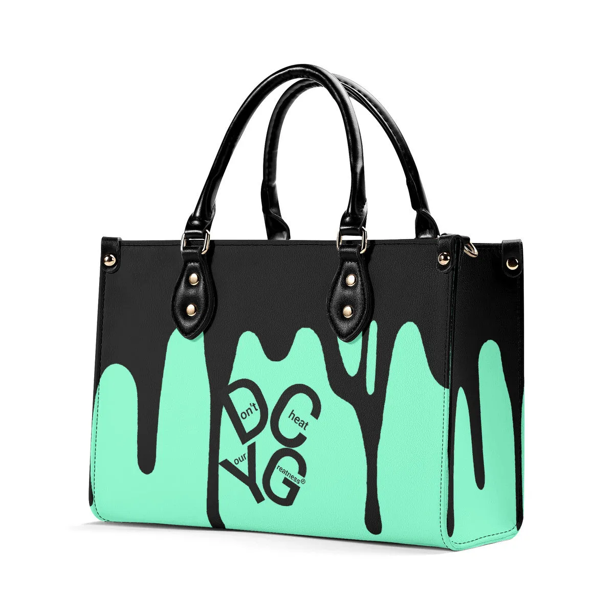 DRIP Black & Mint Green Multiple Sizes Upgraded Luxury Women PU Leather Handbag