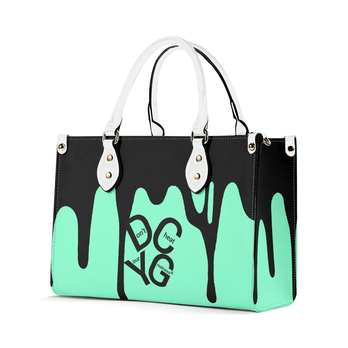 DRIP Black & Mint Green Multiple Sizes Upgraded Luxury Women PU Leather Handbag