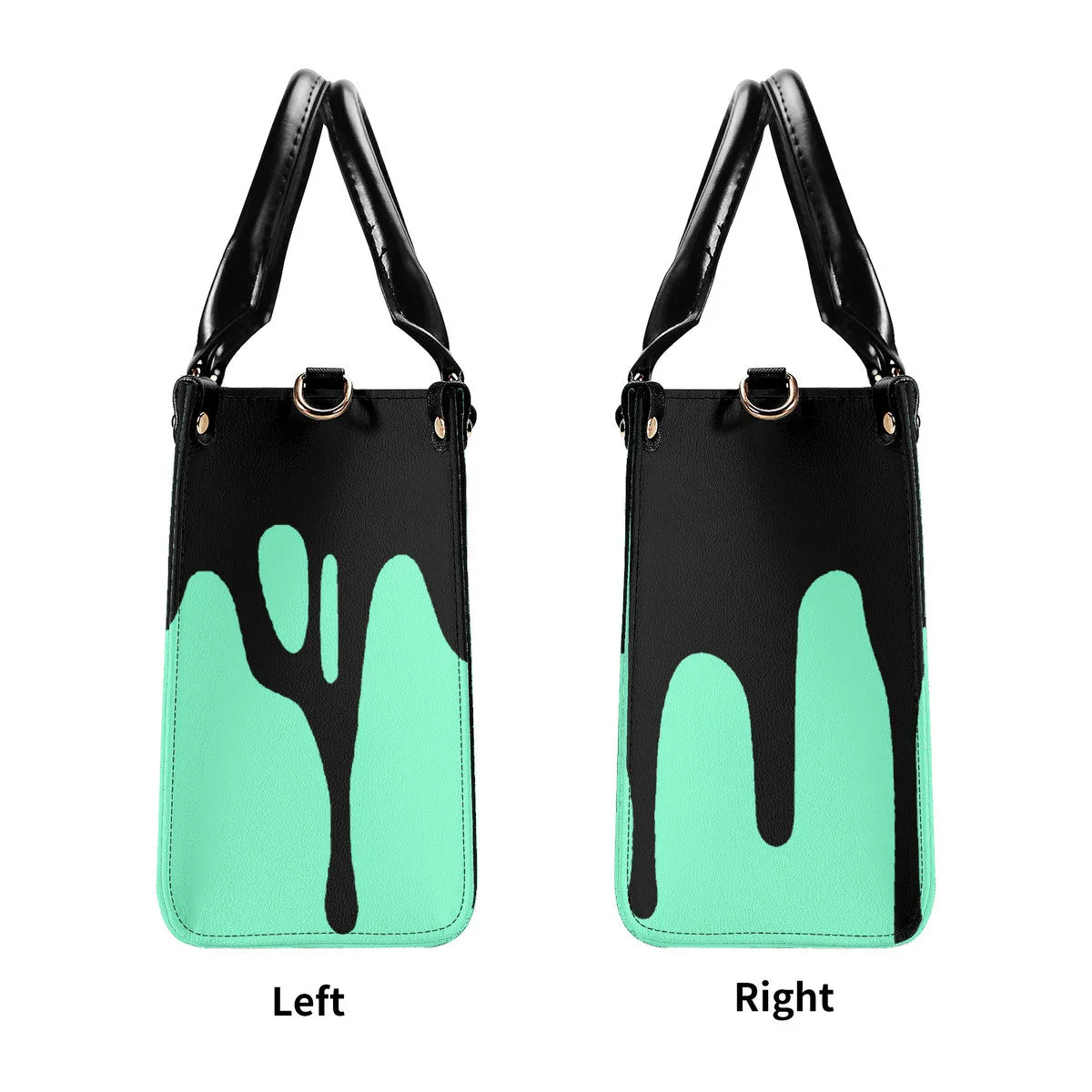 DRIP Black & Mint Green Multiple Sizes Upgraded Luxury Women PU Leather Handbag