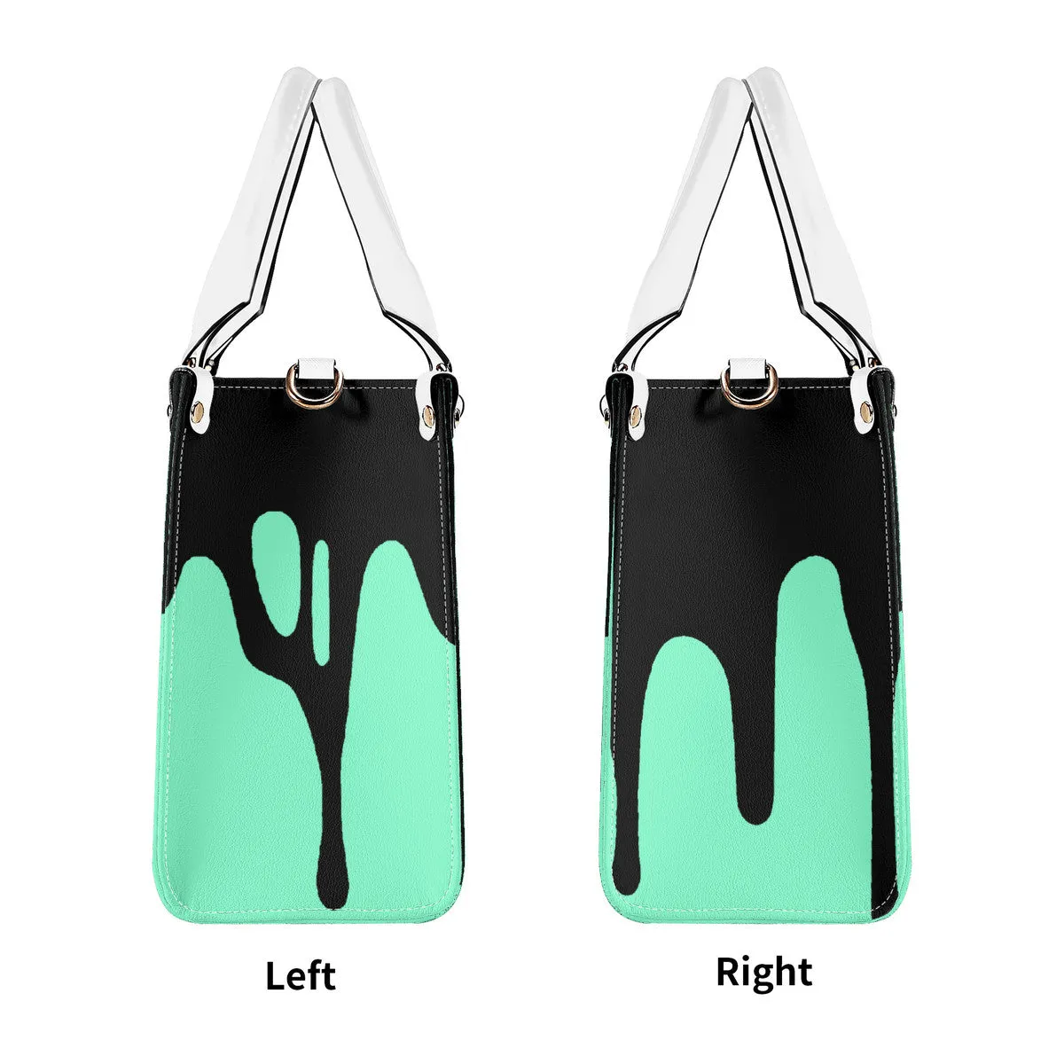 DRIP Black & Mint Green Multiple Sizes Upgraded Luxury Women PU Leather Handbag