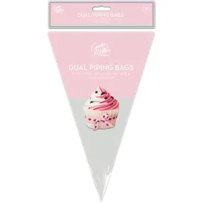 Dual Icing Bags 10 Pack - Disposable Piping Bags for Decorating Cakes and Pastries with Multiple Colours