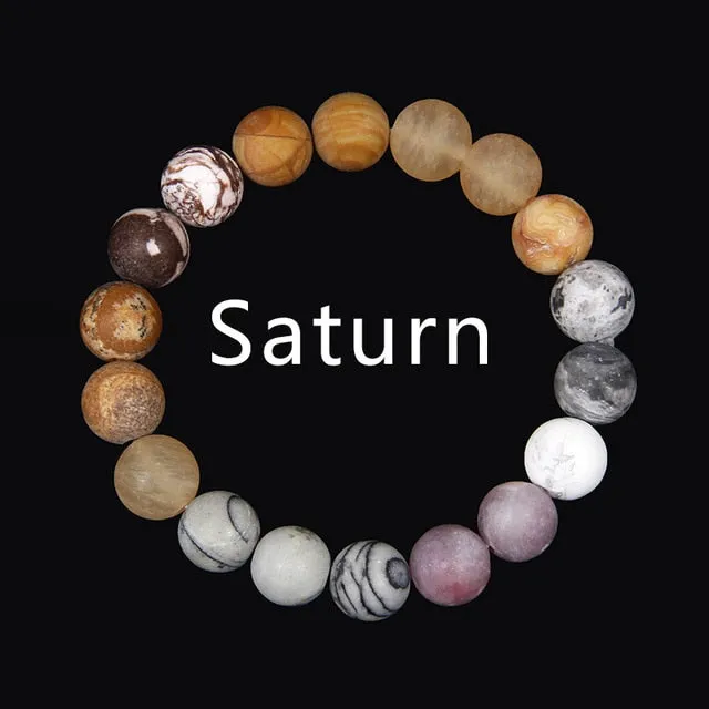 Eight Planets Bracelet Natural Stone Solar system Beads Yoga Bracelet