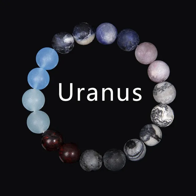 Eight Planets Bracelet Natural Stone Solar system Beads Yoga Bracelet