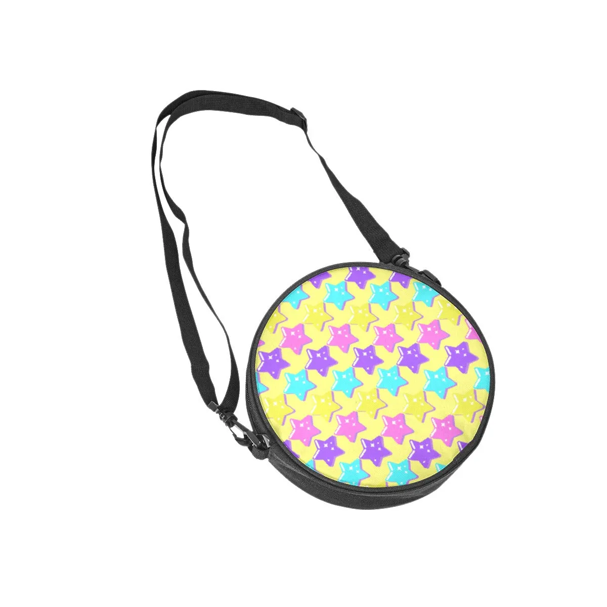 Electric Star Wave Yellow Circle Crossbody Bag