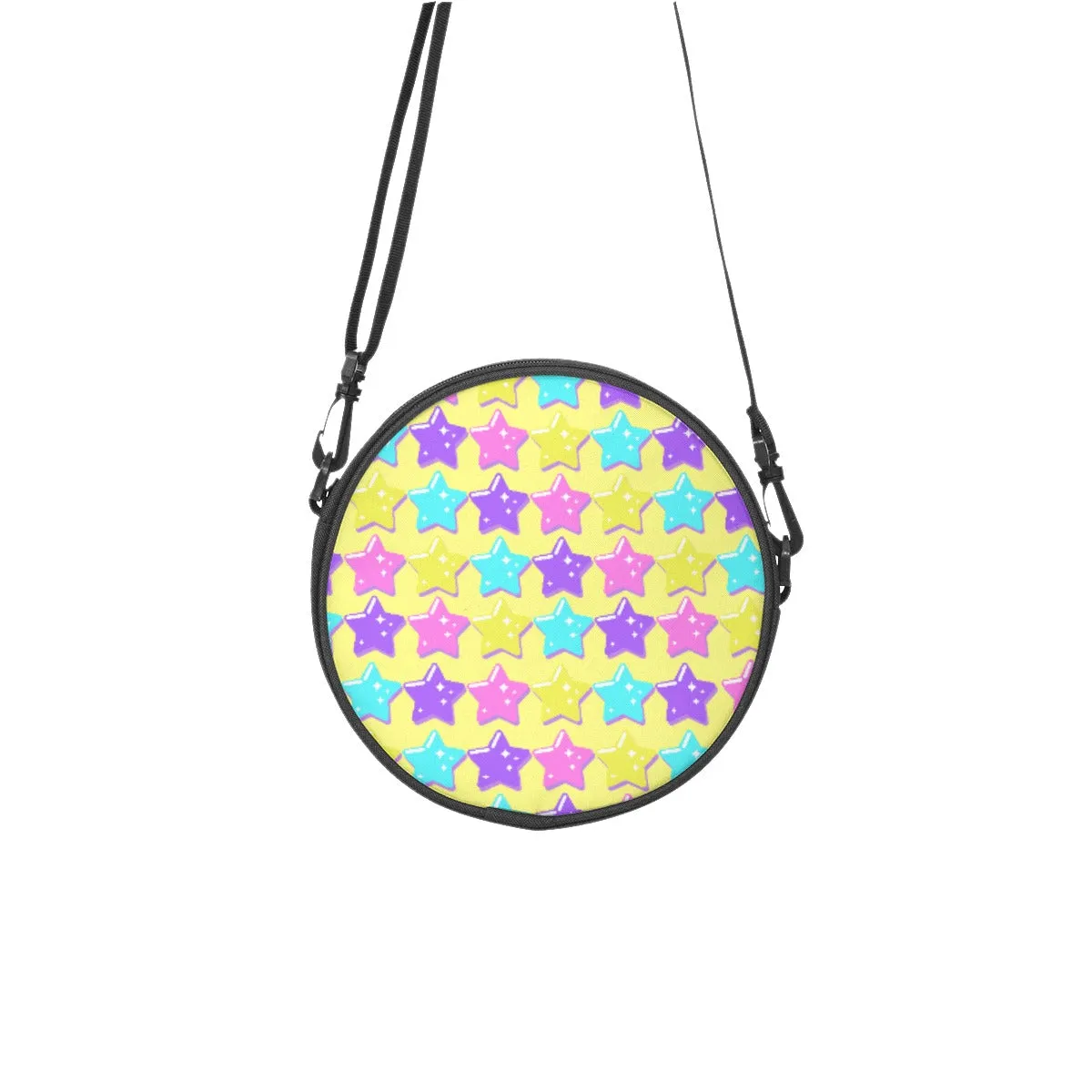 Electric Star Wave Yellow Circle Crossbody Bag