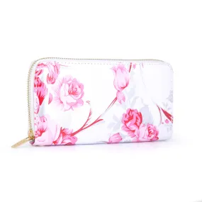 Elisa Pink and White Floral Purse