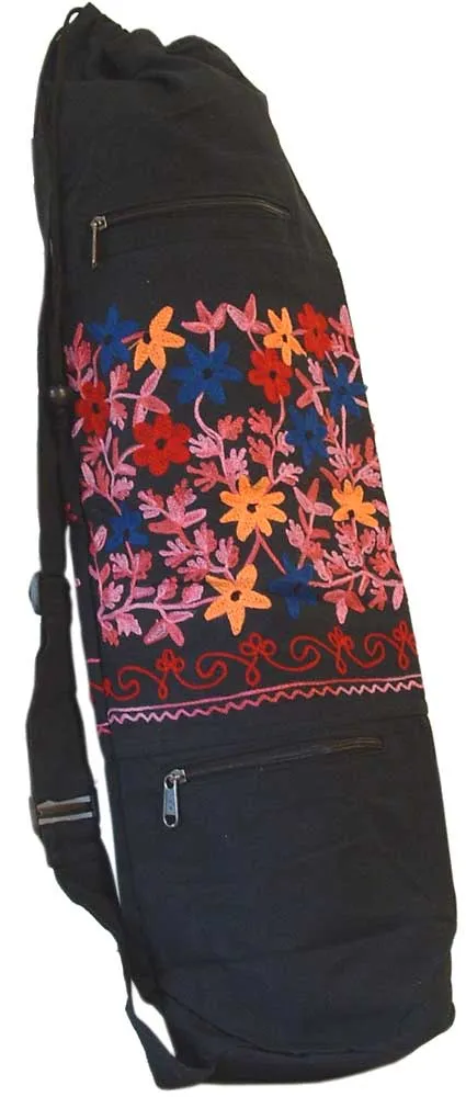 Embroidered Heavy Cotton Yoga Bag