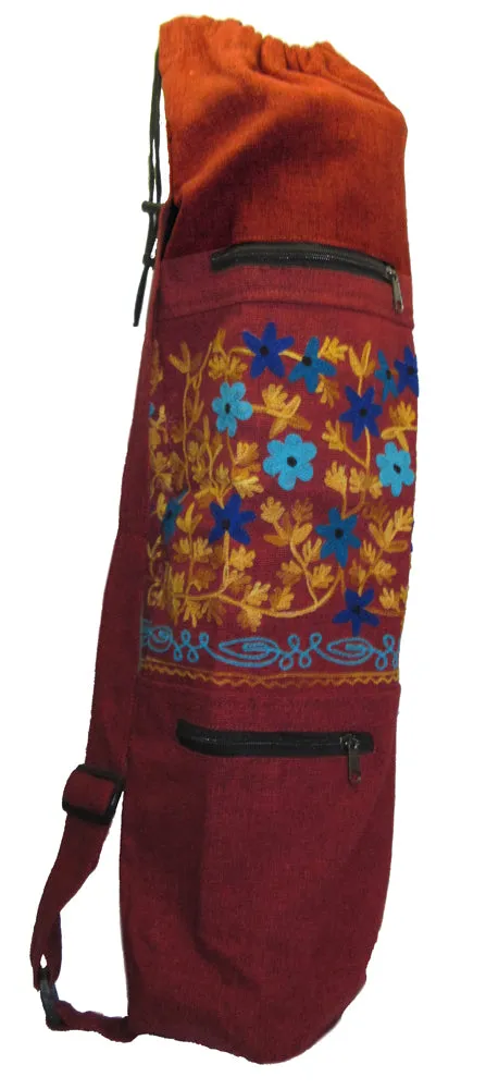 Embroidered Heavy Cotton Yoga Bag