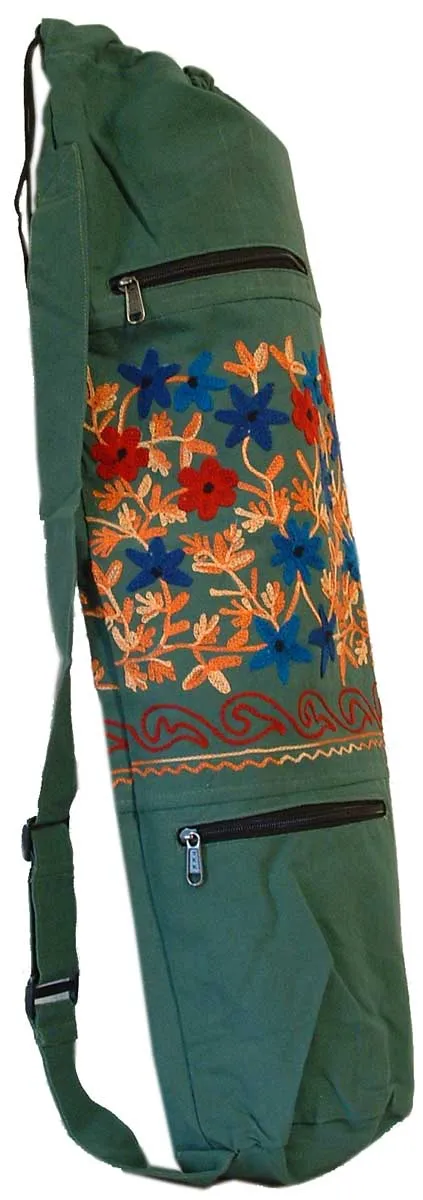 Embroidered Heavy Cotton Yoga Bag