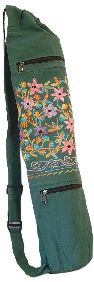 Embroidered Heavy Cotton Yoga Bag