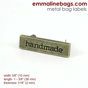 Emmaline Metal Bag Label "handmade"