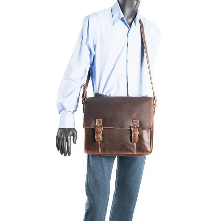 Eric Men's Buffalo Leather Messenger Bag