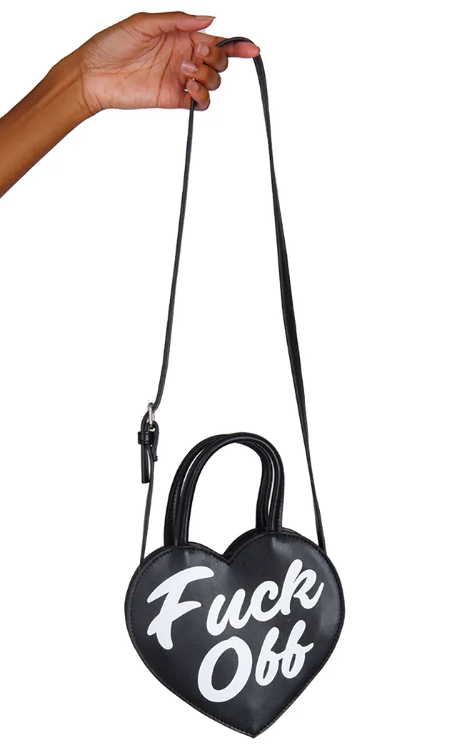 F Off F You Heart Shaped Crossbody Bag