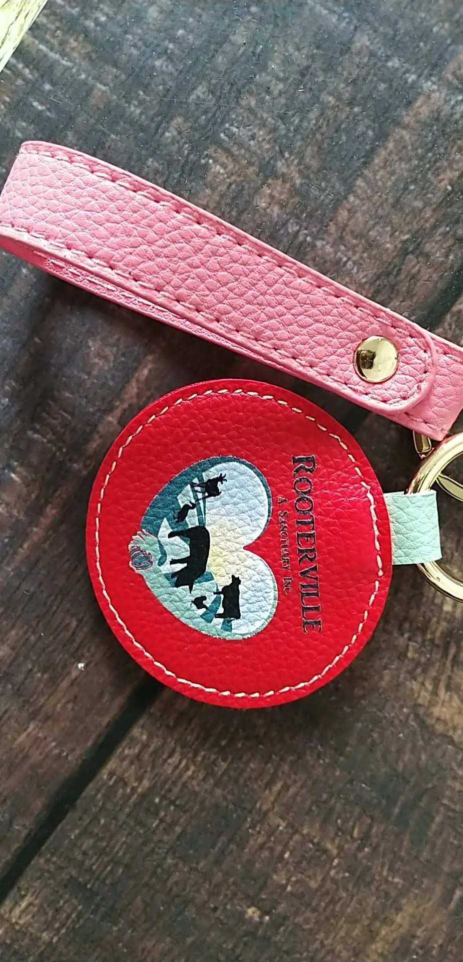 Faux Leather Pig Key Chain with Strap, Tassel and Rooterville Logo!*