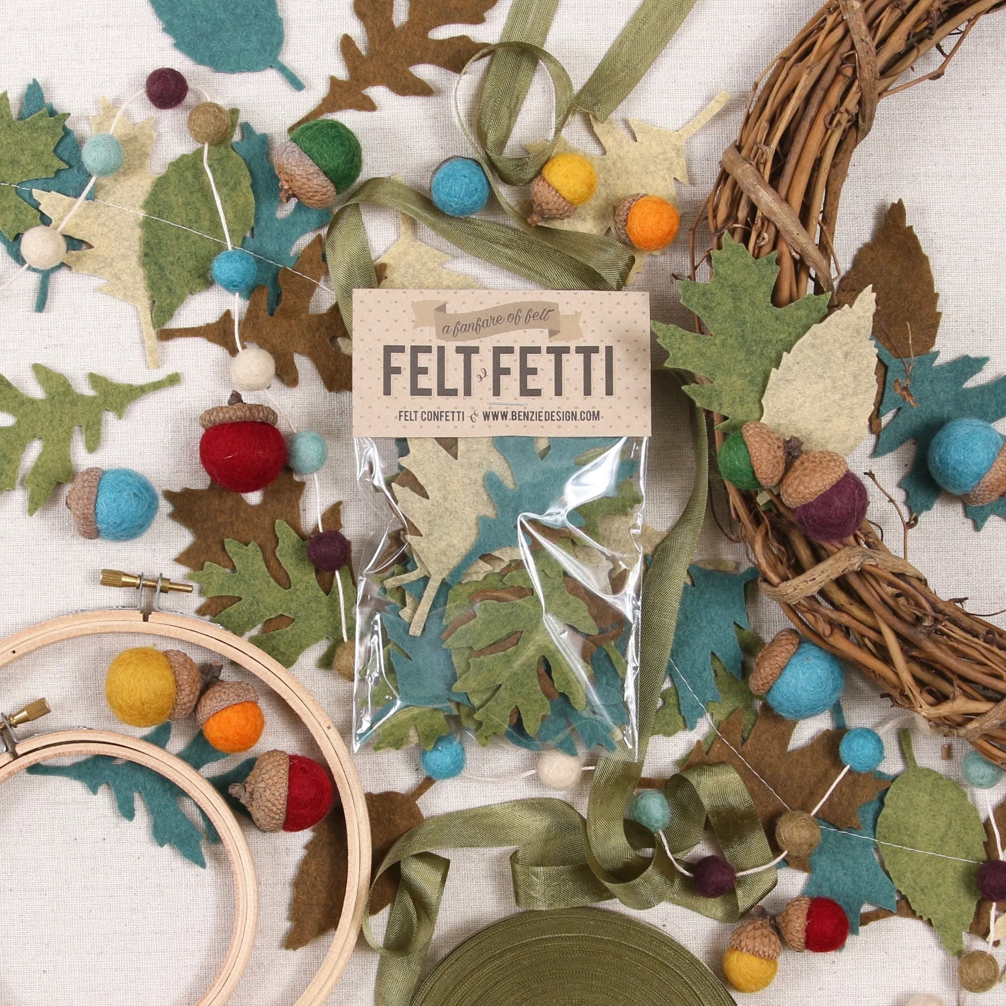 Felt-fetti Leaves, die cut shapes