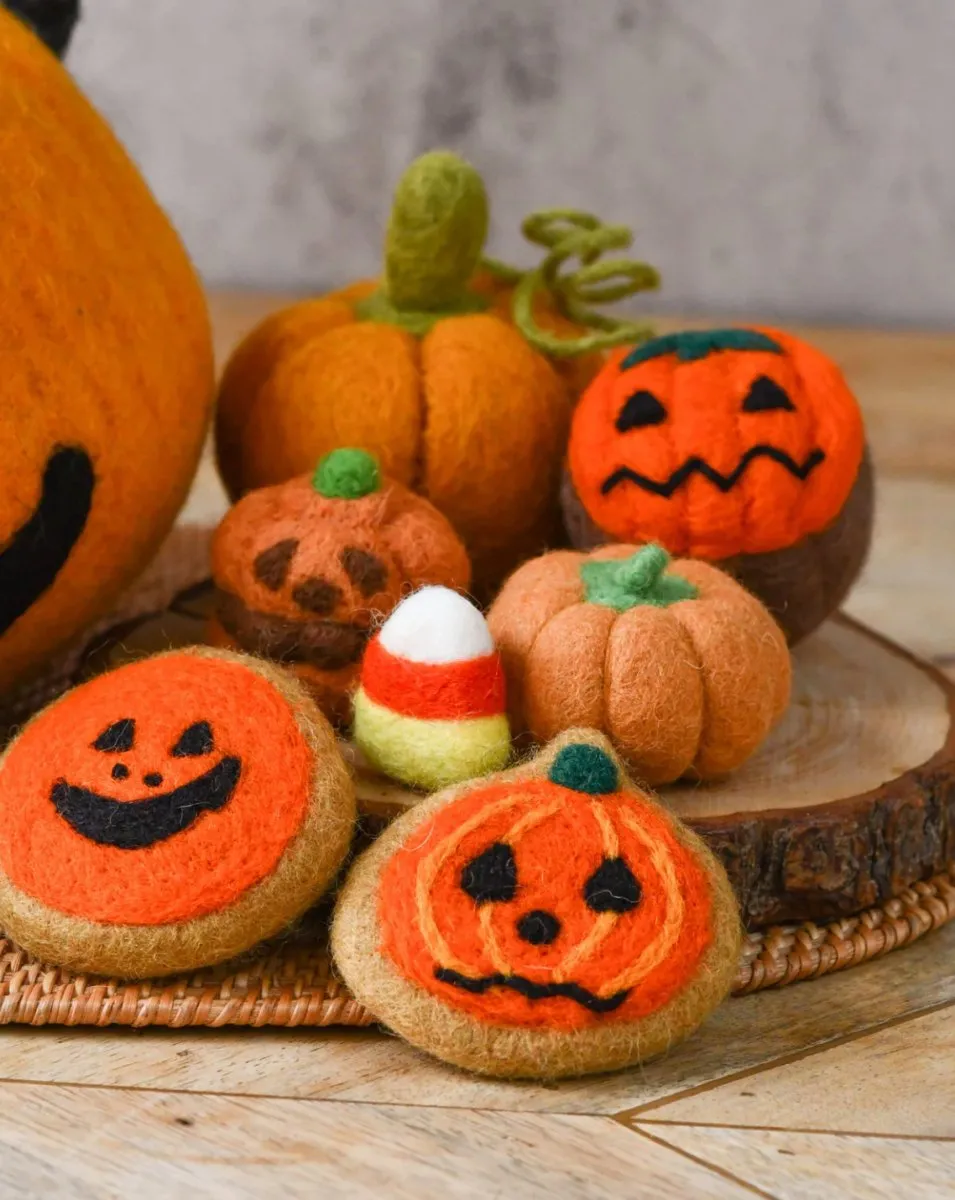 Felt Jack O' Lantern Pumpkin (Trick or Treat) Grazing Set - Tara Treasures