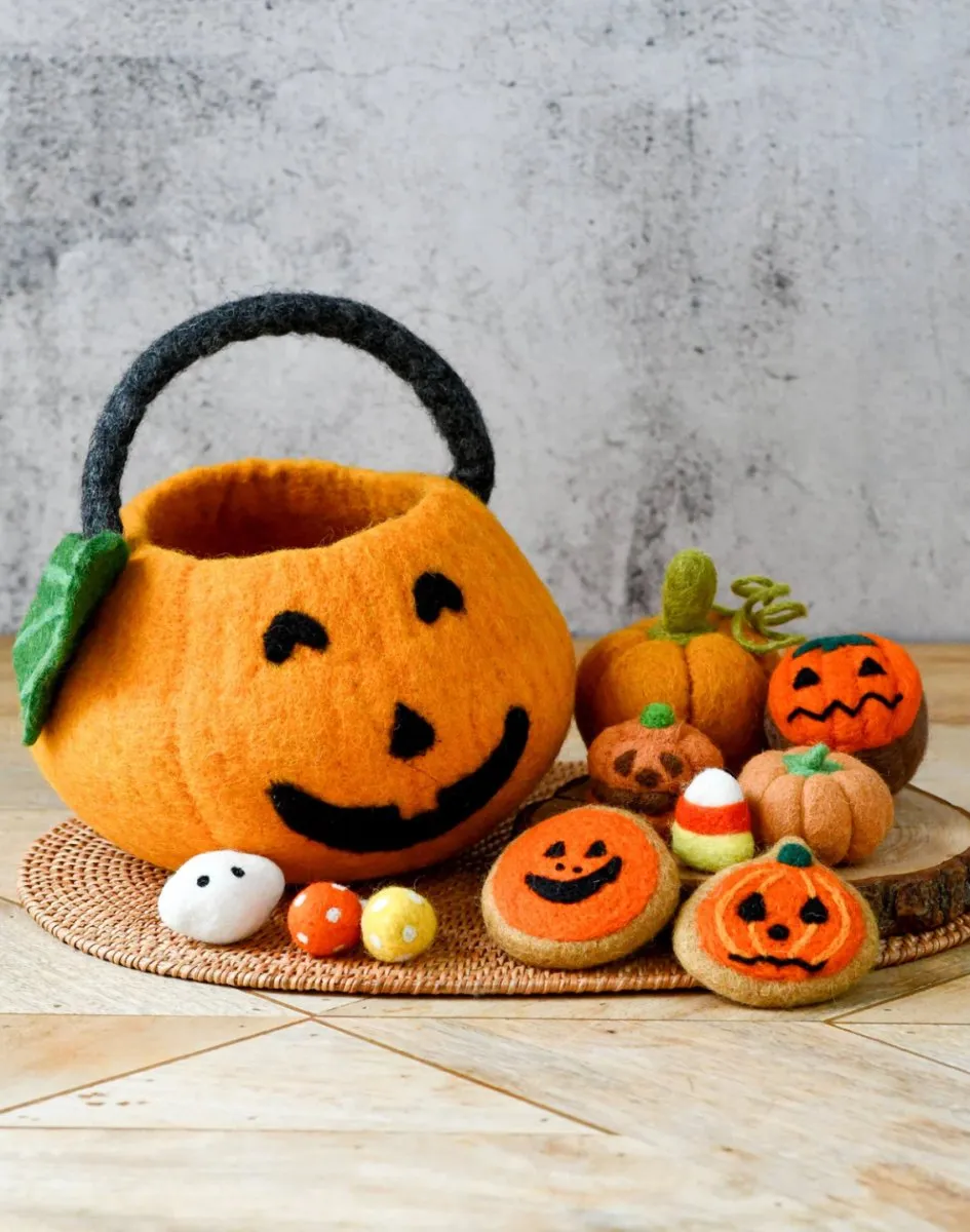 Felt Jack O' Lantern Pumpkin (Trick or Treat) Grazing Set - Tara Treasures