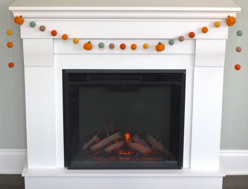 Felt Pumpkin Garland- Orange, Teal, Golden