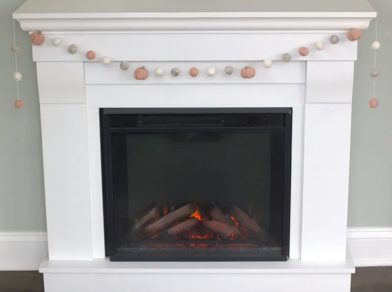 Felt Pumpkin Garland- Pink & Gray