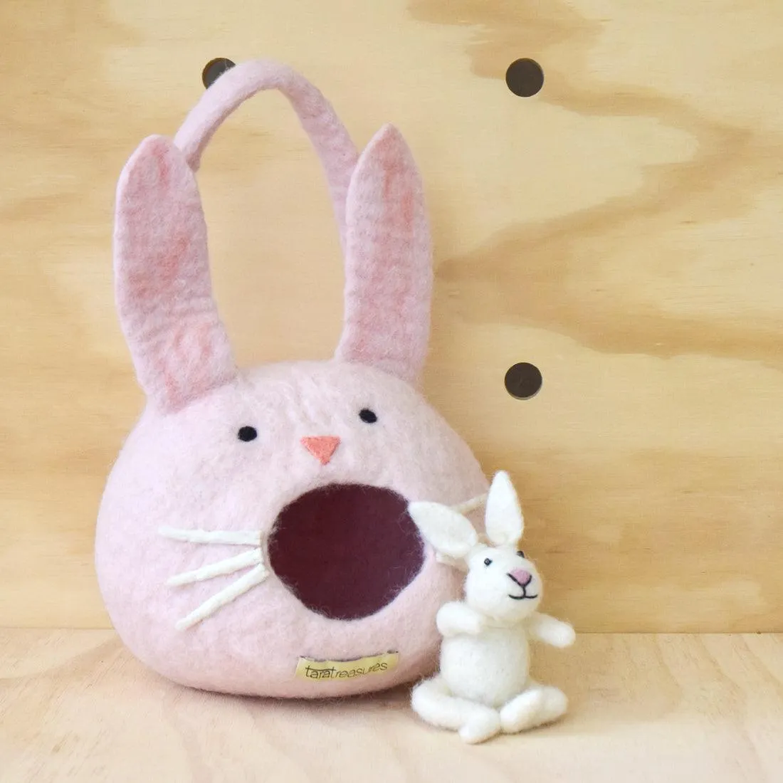 Felt Rabbit House Bag with Rabbit Toy