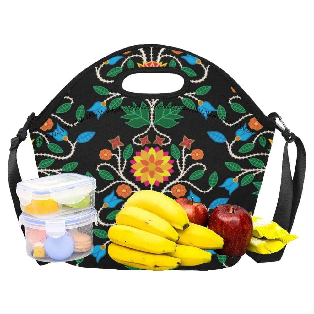 Floral Beadwork Four Clans Neoprene Lunch Bag/Large