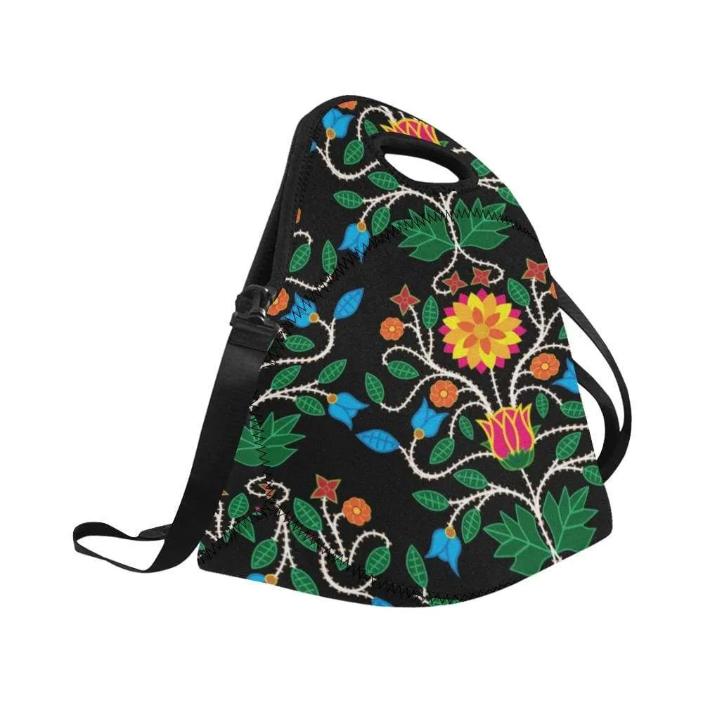 Floral Beadwork Four Clans Neoprene Lunch Bag/Large