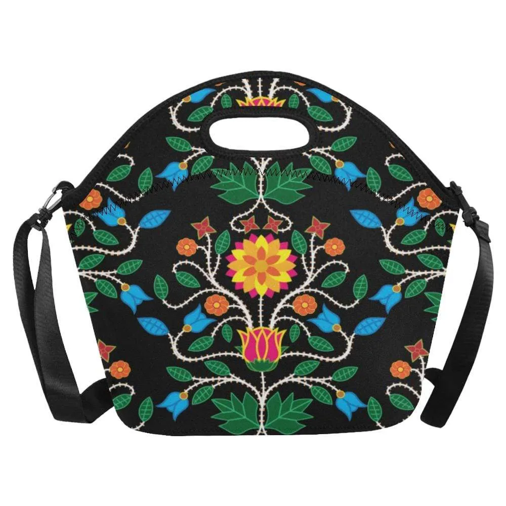 Floral Beadwork Four Clans Neoprene Lunch Bag/Large