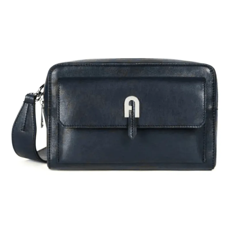 Furla Man Heritage Small Crossbody Bag - Blue Denim