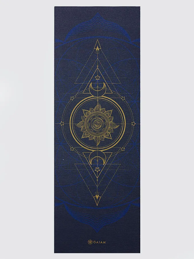 Gaiam Reversible Metallic Sun & Moon Yoga Mat 6mm