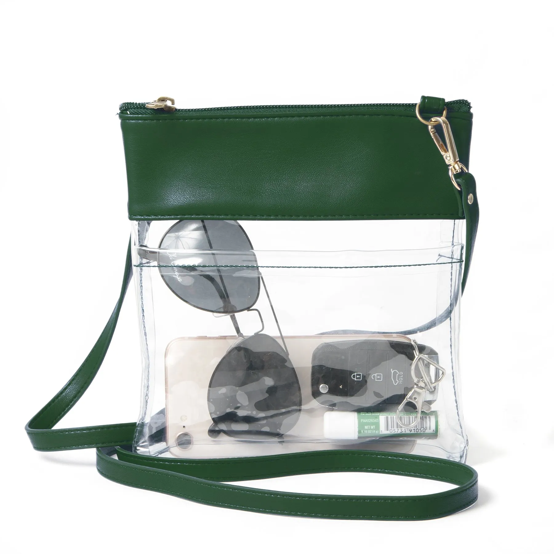 Gameday Clear Crossbody Bag in Vegan Leather