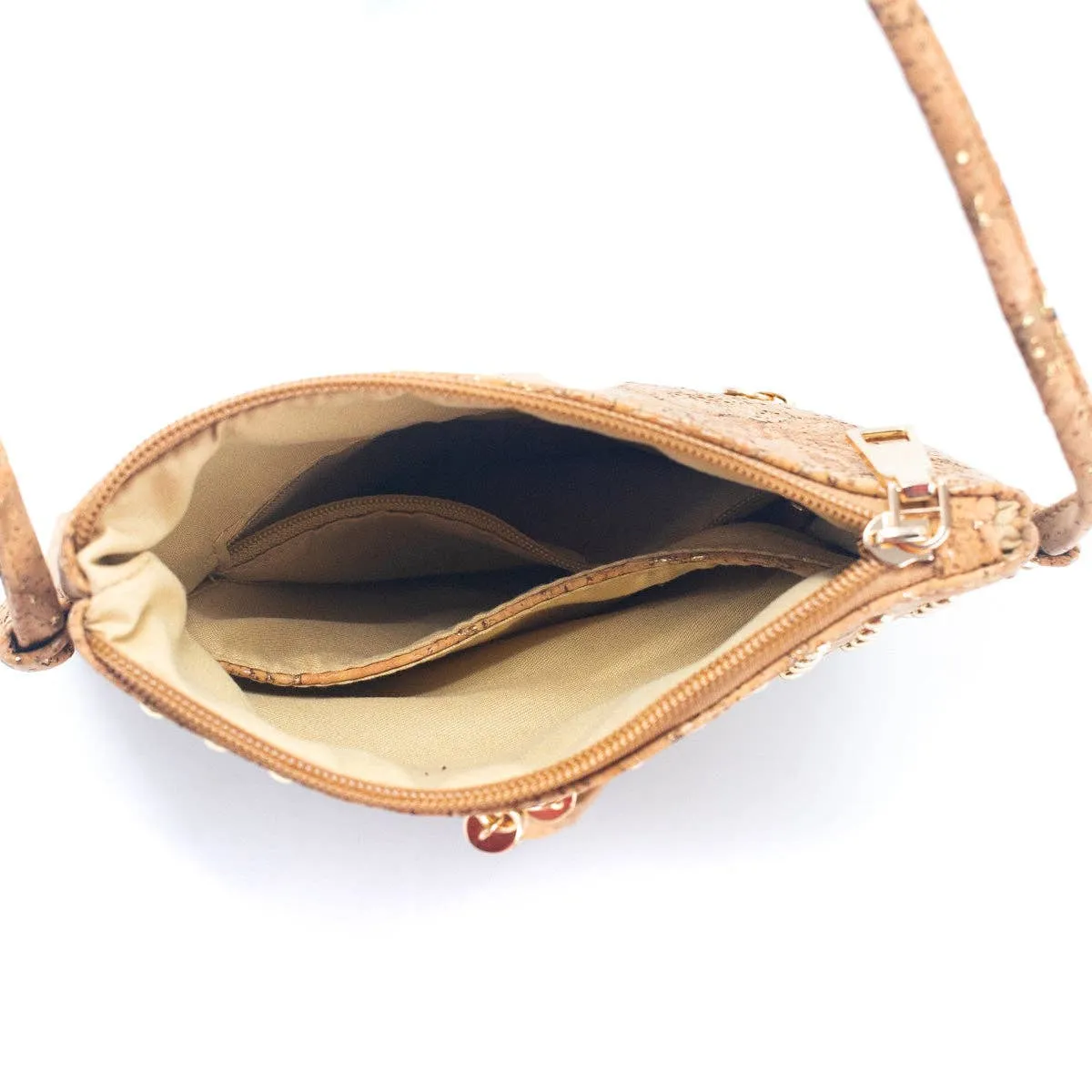 Gold and Silver Accented Cork Women's Cut-out Crossbody Bag BAG-2250